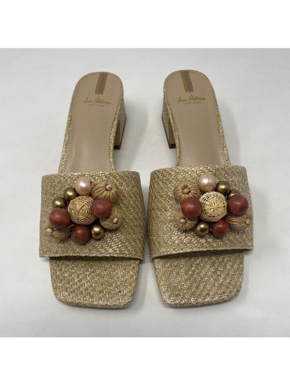 Sam Edelman Weston Eggshell Weave Block Heel Slide Sandal - NWT - Picture 4 of 12